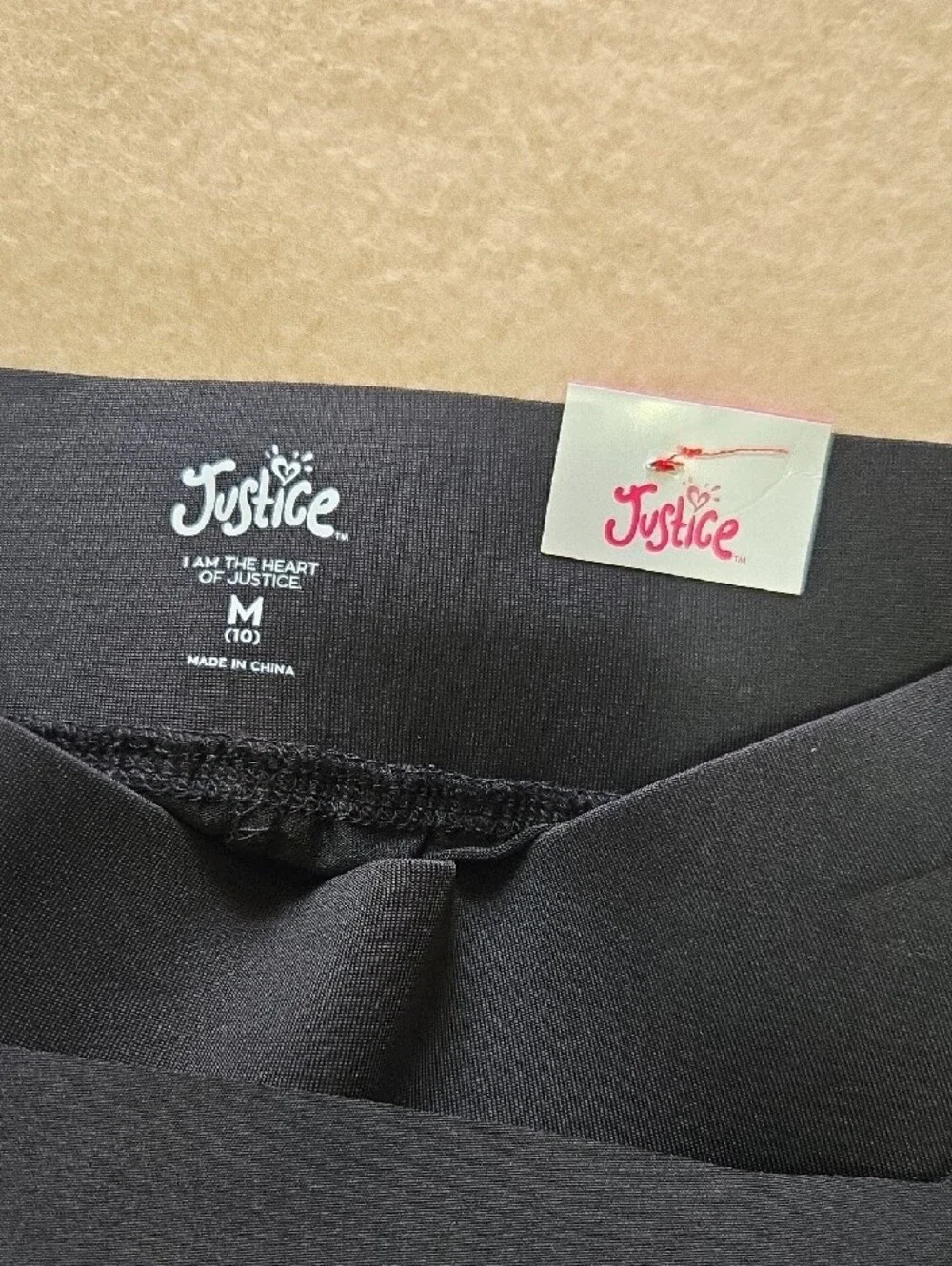 Justice black pleated